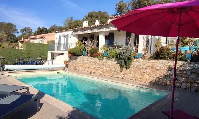 Carces Villa | Villa on terraces with swimming pool and superb view of the village