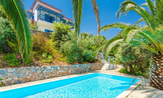 Skopelos Villa | Villa Ourania: Large Private Pool, Sea Views, A/C, WiFi