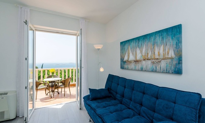 Plat Apartment | Villa Panorama Dubrovnik (A1) - Deluxe One Bedroom Apartment with Terrace and Sea View