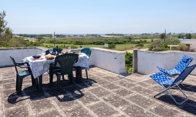 Torre Castiglione Villa | Villa 'Punta Prosciutto Vista Mare' with Sea View, Wi-Fi and Air Conditioning