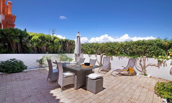 Luz de Tavira Villa | Villa "Rose House" with Shared Pool, Private Terrace & A/C