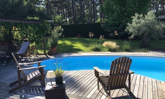 Claouey Villa | Villa with pool and ocean basin between peninsula of Cap Ferret.