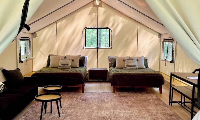 Primrose RV Rental | Vireo's Nest- Glamping Tent in the Gorge️ with AC