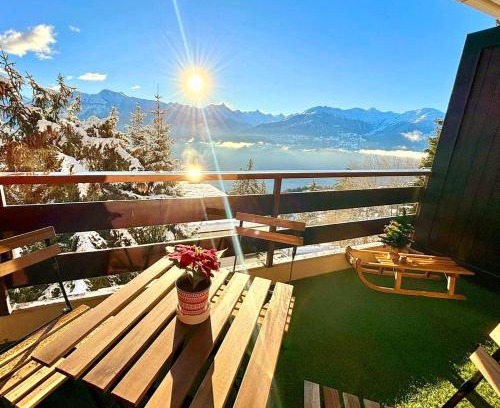 Randogne Apartment | Vue imprenable sur les Alpes et Parking privé gratuit
