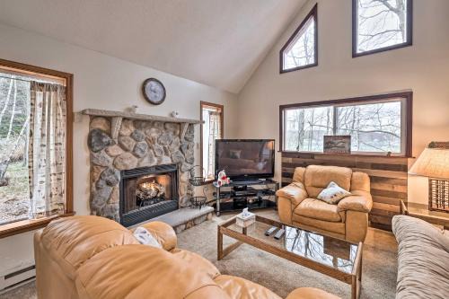 Pocono Lake House | Walk to Beach Lakefront Pocono Escape with Fire Pit