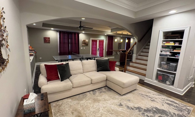 Raleigh Apartment | Walkout Basement apartment with a private entrance facing a wooded backyard.