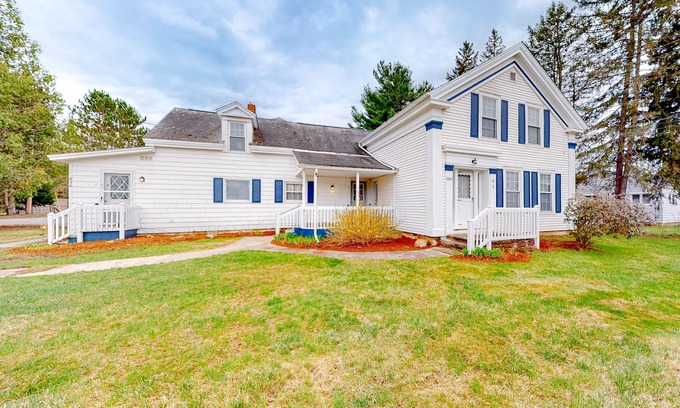 Colchester House | Warm & inviting retreat with a full kitchen, gas fireplace, & furnished patio