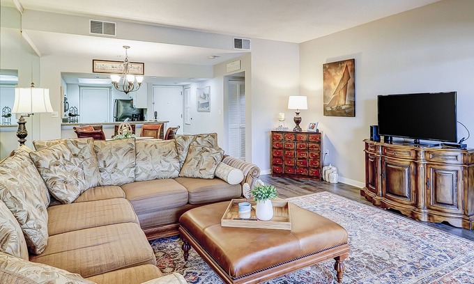 Shelter Cove Condo | Waterfront condo with scenic balcony - pool, central AC, private washer/dryer