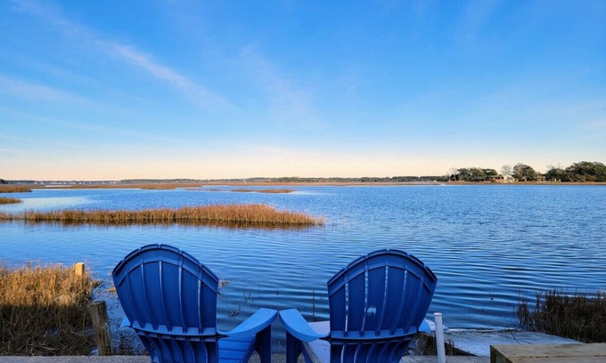 Cedar Point House | Waterfront cottage with a jon boat, Kayaks, and three miles to the beach