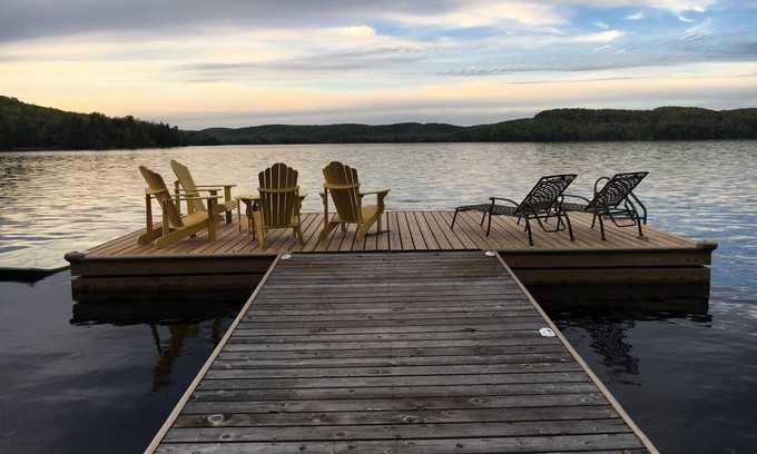 Eagle Lake Cottage | Waterfront Family Retreat w/Sauna, Hot tub, Fire Pit, Sandy Beach, Deep off Dock