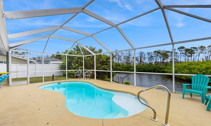 Englewood South House | Waterfront & ground-floor home with free WiFi, dock, pool, & central AC