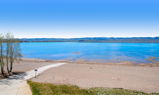 Laketown House | Waterfront home w/full kitchen & a large deck with beautiful Bear Lake Views