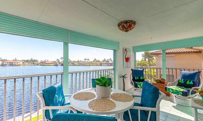 Caloosahatchee House | Waterfront Luxury: 2BR Cape Coral Condo with Pool