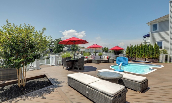 Riviera House | Waterfront Ocean City Escape w/ Large Deck, Pool!