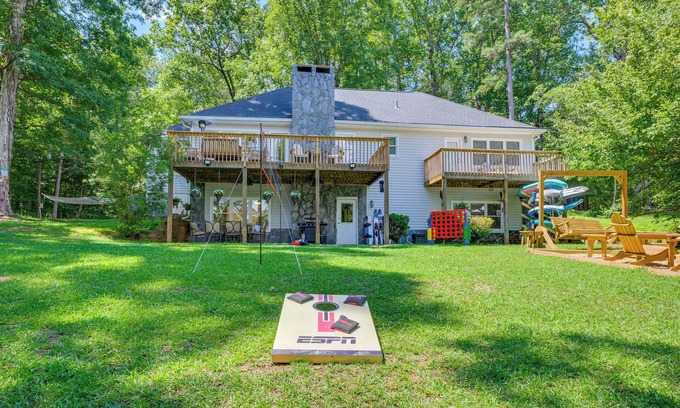 Lake Oconee House | Waterfront Sparta Home w/Game Room & Fire Pit!
