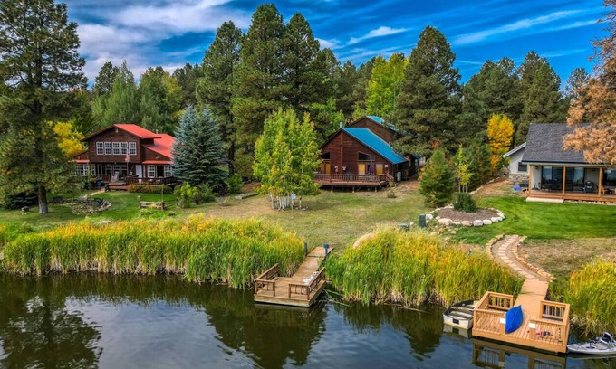 Pagosa Springs Ski Chalet | We Have it All! On the lake, Private Dock! Fishing, Panoramic Views. Hot Tub!