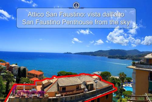 Rapallo House | WELCOME RIVIERA - ATTICO SAN FAUSTINO 165 mq più 110 mq di terrazza- IN VILLA 700 ,VISTA MARE STREPITOSA-100 m dalla spiaggia-PARKING ESCLUSIVO