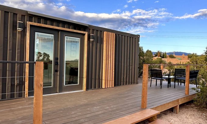 Santa Fe House | Welcome to our modern and cozy sun-kissed shipping container retreat!