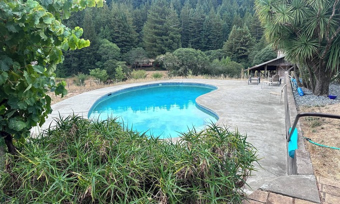 Navarro House | Wine Country Getaway with Redwood Forest View Pool- Navarro, CA