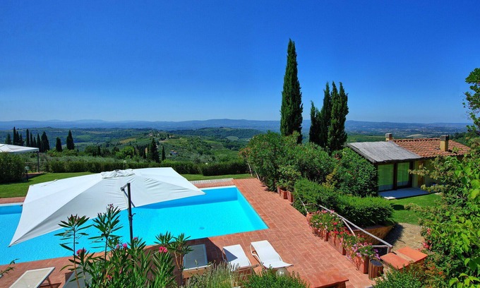 Magliano Villa | Wonderful private villa with WIFI, pool, A/C, TV, balcony, panoramic view, close to Greve In Chianti