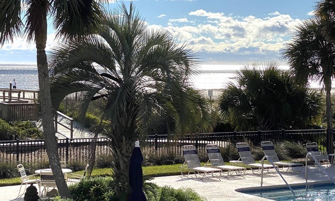 Charleston County Condo | Wonderful Oceanfront Condo overlooking Pool & Beach new renovations January 2025