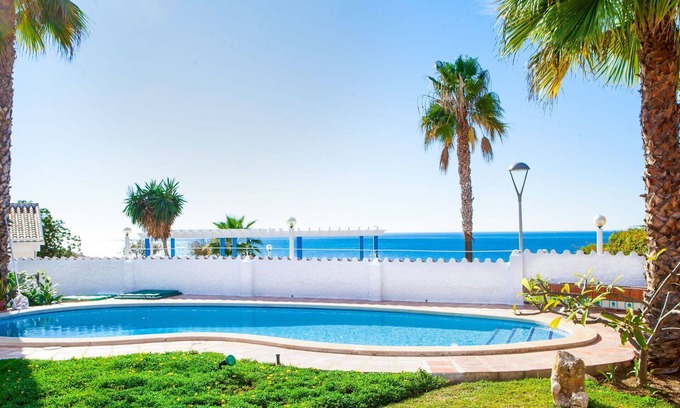 La Cala del Moral Villa | Wonderful private villa for 6 guests with hot tub, WIFI, private pool, A/C, TV and terrace