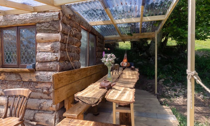 Abergele RV Rental | Wood Cabin & 4 Large Bell Tents - Hapus Hideaway
