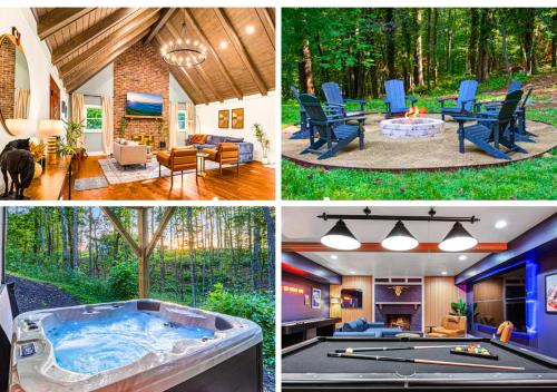 Alexander House | Wooded Oasis, HotTub, Sauna, GameRoom, 15min 2 AVL