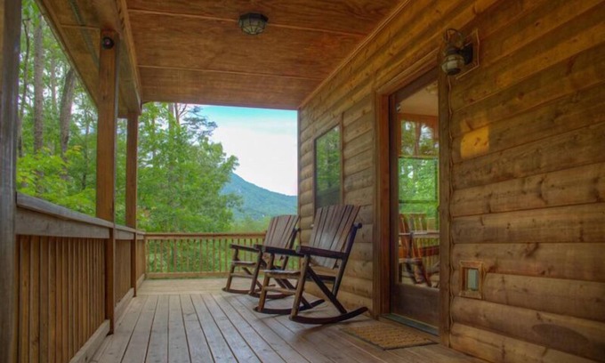 Helen Cabin | Yonah View Lodge | 2 BR Cabin w/Spacious Decks, Hot Tub, Fire Pit, Near Helen