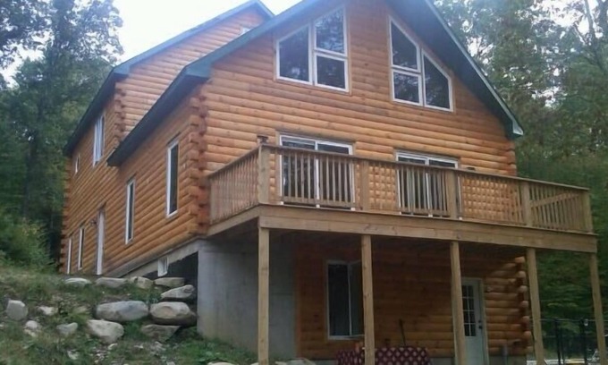 East Chatham House | Your Dream House: Pine Log Chalet, Sauna, Outdoor Pool