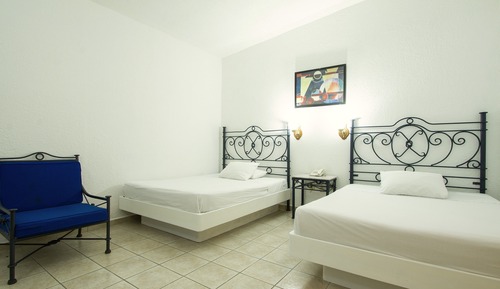 Basic Double Room, 2 Double Beds, Courtyard View