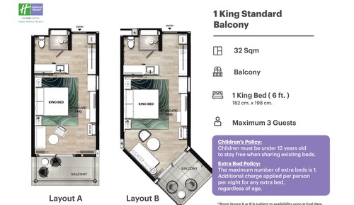 Standard Room, 2 Double Beds, Balcony