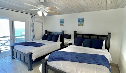 Standard Double Room, 2 Queen Beds, Ocean View, Beachfront