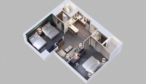 Suite, 2 Bedrooms, Accessible, Kitchen (Communications)