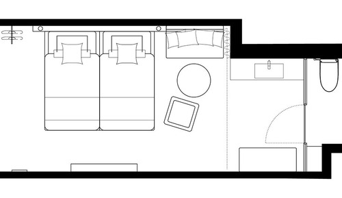 Standard Twin Room, No view, Non Smoking (with Lounge Access)