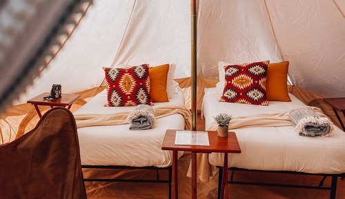 Twin Tent with Shared Bathroom