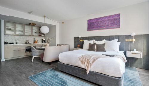 Studio, 1 King Bed, Kitchen