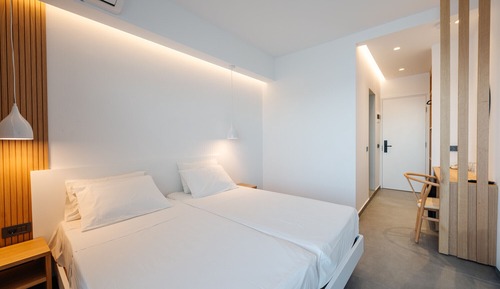 Superior Deluxe Double or Twin Room with Balcony and Pontikonisi island view