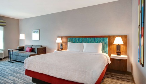 Room, 1 King Bed with Sofa bed, Refrigerator & Microwave
