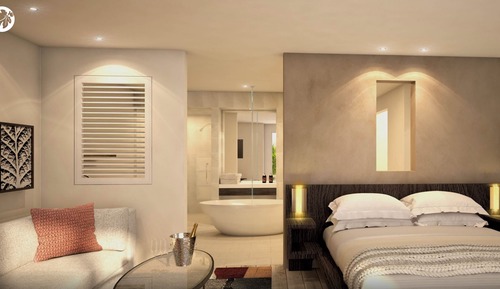 Suite, 1 King Bed, Garden View (Hearing Accessible)