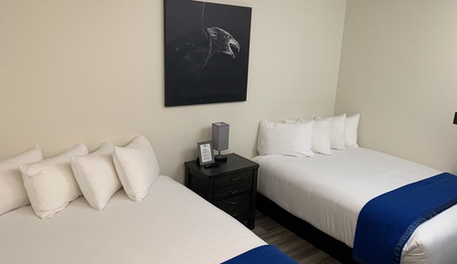 Double Room, 2 Queen Beds, Non Smoking, Ground Floor with Shared Bath