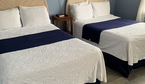 Basic Double Room Single Use, 2 Double Beds, Balcony, Partial Ocean View