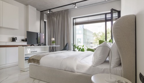Deluxe Apartment, 1 Queen Bed, Kitchenette, City View