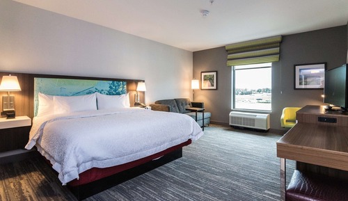 Room, 1 King Bed with Sofa bed, Refrigerator & Microwave
