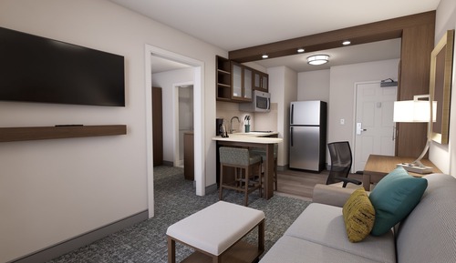 Suite, 1 Queen Bed, Kitchen (City and Mountain View)