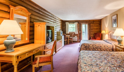 Double Queen Log Motel Room