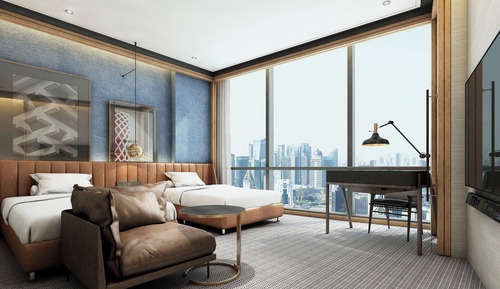 Room, 2 Twin Beds, City View