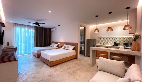 Junior Double Room, 2 Double Beds, Pool View