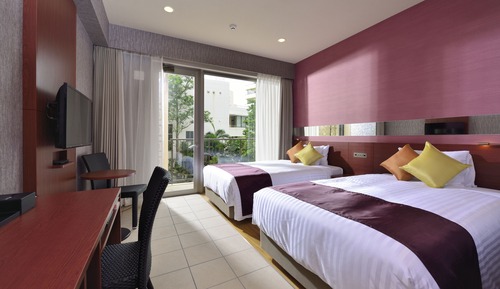 Patio Twin Room (2 Semi-double Beds) - [Main Tower]