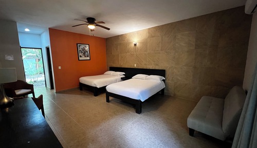 Comfort Double Room, 2 Double Beds, Balcony, Garden View